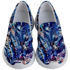 Cobalt Delta Kids Lightweight Slip Ons by kaleidomarblingart