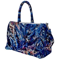 Cobalt Delta Duffel Travel Bag by kaleidomarblingart