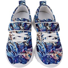 Cobalt Delta Kids  Velcro Strap Shoes by kaleidomarblingart