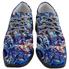 Cobalt Delta Women Heeled Oxford Shoes by kaleidomarblingart