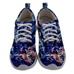 Cobalt Delta Athletic Shoes by kaleidomarblingart