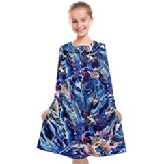 Cobalt Delta Kids  Midi Sailor Dress by kaleidomarblingart