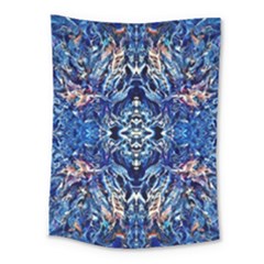 Cobalt Arabesque Medium Tapestry by kaleidomarblingart