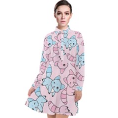 Children Pattern Design Long Sleeve Chiffon Shirt Dress