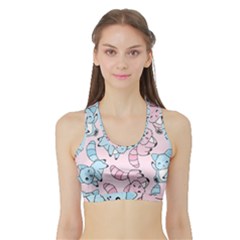 Children Pattern Design Sports Bra With Border