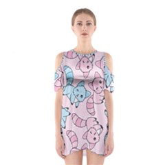 Children Pattern Design Shoulder Cutout One Piece Dress