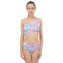 Children Pattern Design Spliced Up Two Piece Swimsuit