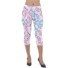 Children Pattern Design Lightweight Velour Capri Leggings 