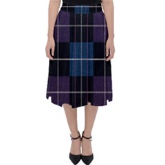 Blue Black Modern Plaids Classic Midi Skirt by ConteMonfrey