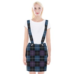 Blue Black Modern Plaids Braces Suspender Skirt by ConteMonfrey