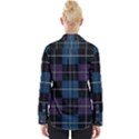 Blue black modern plaids Womens Long Sleeve Shirt View2