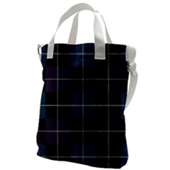 Blue Black Modern Plaids Canvas Messenger Bag by ConteMonfrey