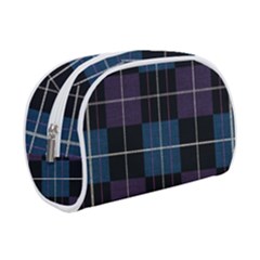 Blue Black Modern Plaids Make Up Case (small) by ConteMonfrey