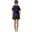 Blue black modern plaids Kids  Butterfly Cutout Tee View2