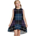 Blue black modern plaids Kids  Frill Swing Dress View1