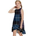 Blue black modern plaids Kids  Frill Swing Dress View2