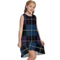 Blue black modern plaids Kids  Frill Swing Dress View3