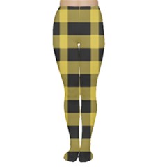 Black And Yellow Small Plaids Tights by ConteMonfrey