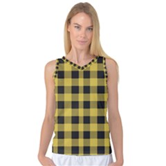 Black And Yellow Small Plaids Women s Basketball Tank Top by ConteMonfrey