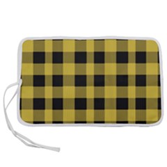 Black And Yellow Small Plaids Pen Storage Case (s) by ConteMonfrey