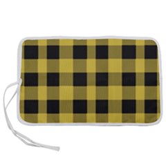 Black And Yellow Small Plaids Pen Storage Case (m) by ConteMonfrey