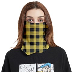 Black And Yellow Small Plaids Face Covering Bandana (two Sides) by ConteMonfrey