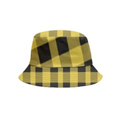 Black And Yellow Small Plaids Inside Out Bucket Hat (kids)