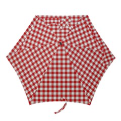 Straight Red White Small Plaids Mini Folding Umbrellas by ConteMonfrey