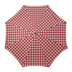 Straight Red White Small Plaids Golf Umbrellas by ConteMonfrey