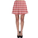 Straight Red White Small Plaids Skater Skirt View1