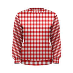 Straight Red White Small Plaids Women s Sweatshirt by ConteMonfrey