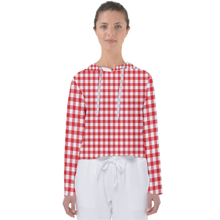 Straight Red White Small Plaids Women s Slouchy Sweat