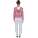 Straight Red White Small Plaids Women s Slouchy Sweat View2