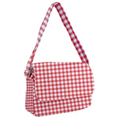 Straight Red White Small Plaids Courier Bag by ConteMonfrey