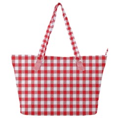 Straight Red White Small Plaids Full Print Shoulder Bag by ConteMonfrey