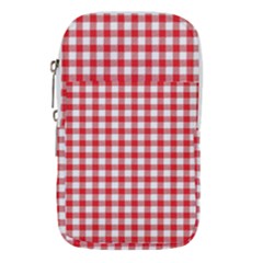 Straight Red White Small Plaids Waist Pouch (large) by ConteMonfrey