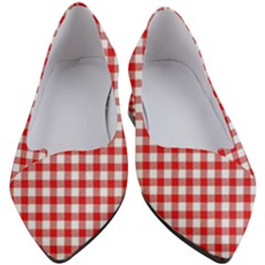 Straight Red White Small Plaids Women s Block Heels  by ConteMonfrey