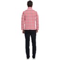 Straight Red White Small Plaids Men s Bomber Jacket View4