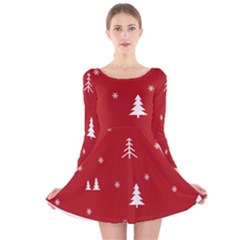 Abstract-cute-christmas Seamless Long Sleeve Velvet Skater Dress by nateshop