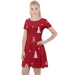 Abstract-cute-christmas Seamless Cap Sleeve Velour Dress  by nateshop