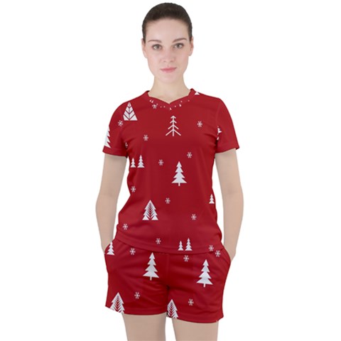 Abstract-cute-christmas Seamless Women s Tee And Shorts Set by nateshop