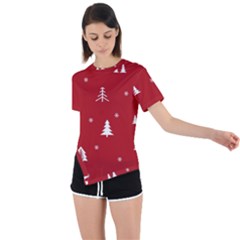 Abstract-cute-christmas Seamless Asymmetrical Short Sleeve Sports Tee