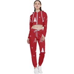 Abstract-cute-christmas Seamless Cropped Zip Up Lounge Set by nateshop