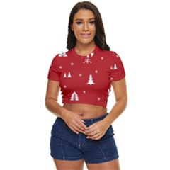 Abstract-cute-christmas Seamless Side Button Cropped Tee by nateshop