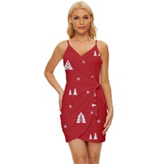 Abstract-cute-christmas Seamless Wrap Tie Front Dress by nateshop