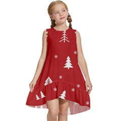 Abstract-cute-christmas Seamless Kids  Frill Swing Dress