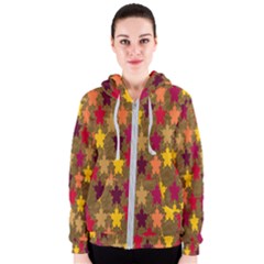 Abstract-flower Gold Women s Zipper Hoodie