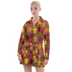 Abstract-flower Gold Women s Long Sleeve Casual Dress by nateshop