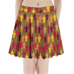 Abstract-flower Gold Pleated Mini Skirt by nateshop