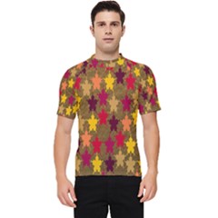 Abstract-flower Gold Men s Short Sleeve Rash Guard